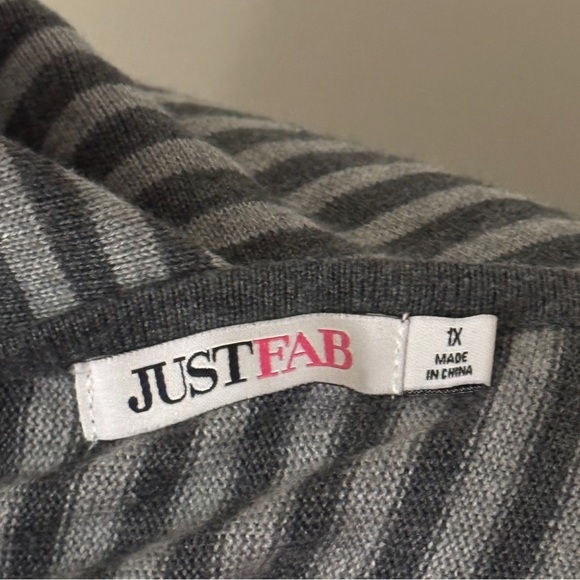 JustFab Black and White A-Line Midi Dress with Bateau Neckline, size 1X - Picture 8 of 8